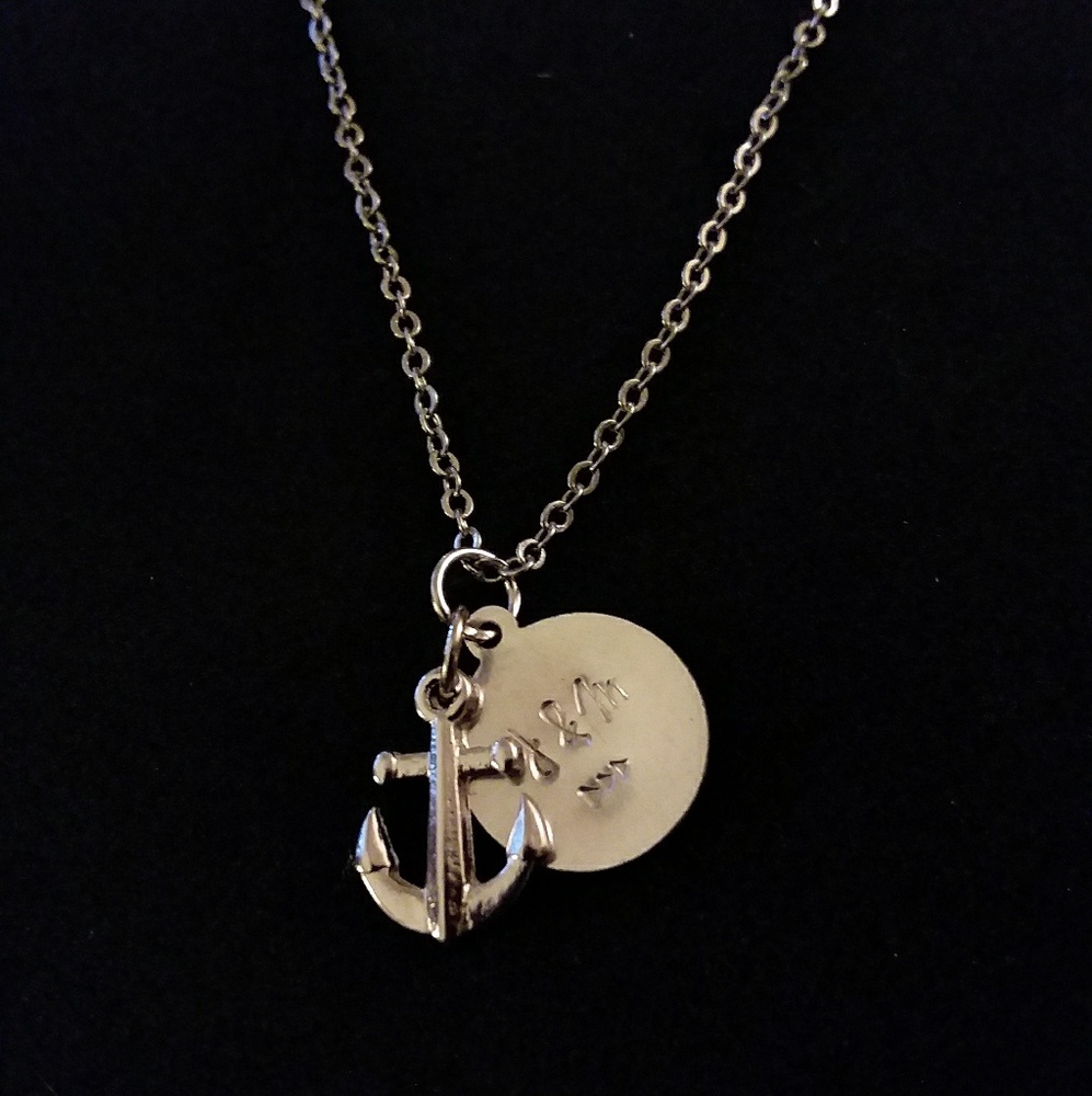 Custom Initials Anchor Necklace